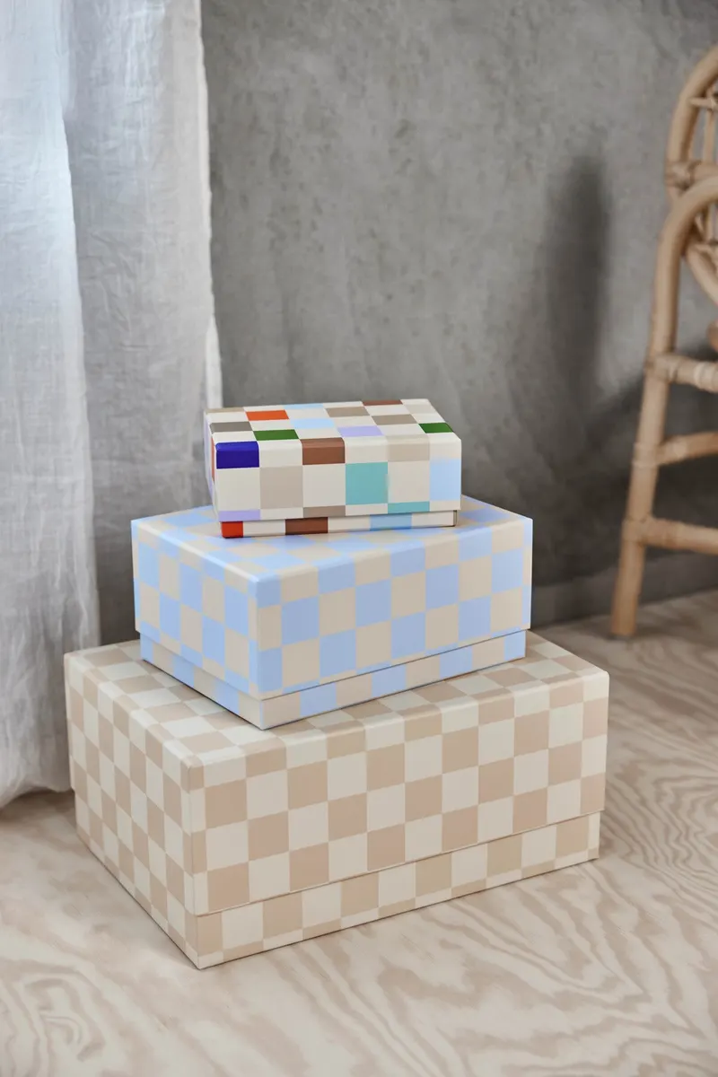 Mana Aufbewahrungsboxen-Set mit Schachbrettmuster, OYOY Mini, Mehrfarbig, Ansicht 3