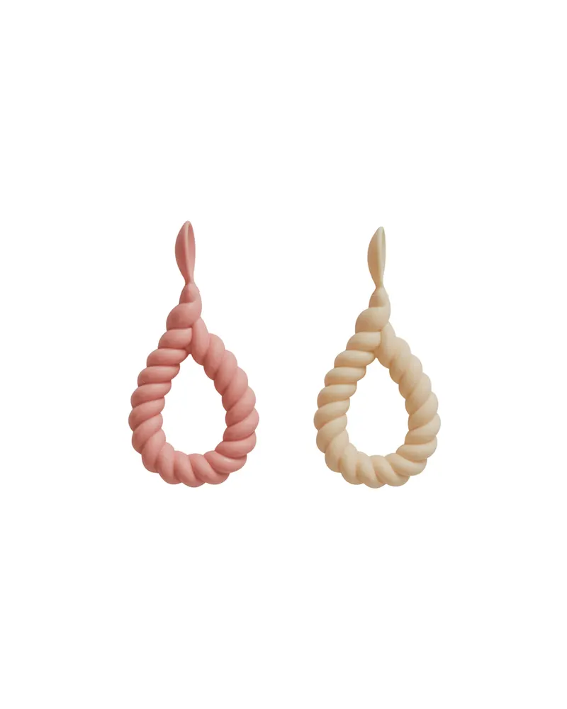 Mellow Kinderlöffel-Set aus Silikon mit Griff, Vanilla / Rose