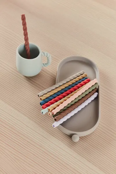 OYOY Mini Mellow Silikon-Trinkhalme im 6er-Set, Sortierte Farben, Ø 1 × H 16 cm, Ansicht 3
