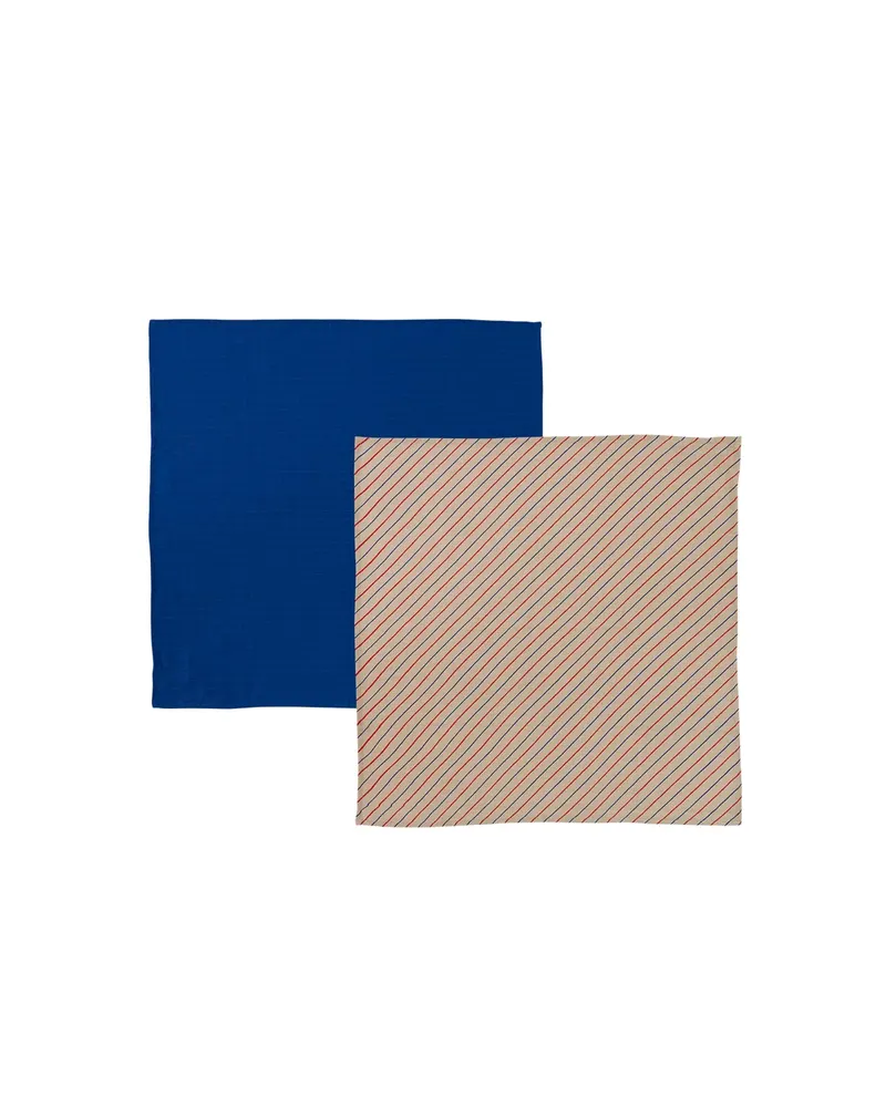 Mulltuch-Set Iro aus Bio-Baumwolle, 2-teilig, Blue