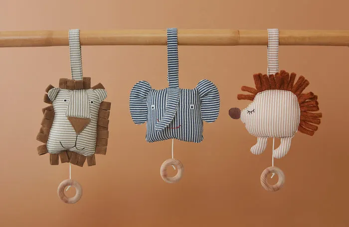 OYOY Mini Musik-Mobile Erik Elephant aus Denim, Blau, H 9,5 × L 16 × B 8 cm, Ansicht 2