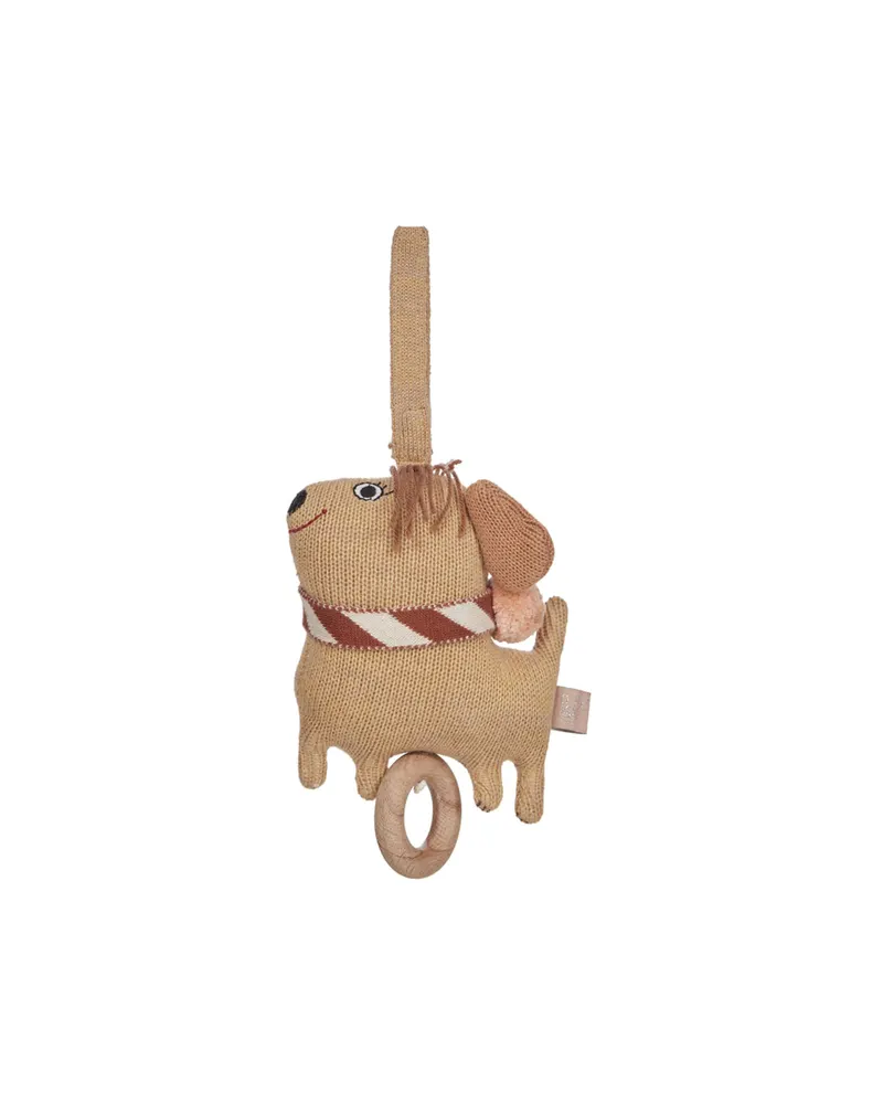 Musikmobile Coco Dog aus Baumwolle und Polyester, Camel