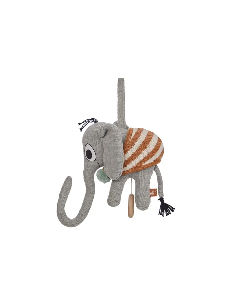 Musikmobile Henry Elephant mit Holzring und Schlaflied