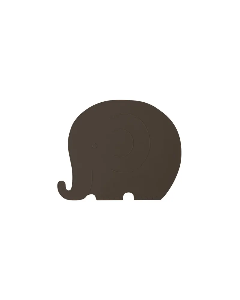 Platzset Henry Elephant aus Silikon mit Elefantenmotiv, Schokofarben