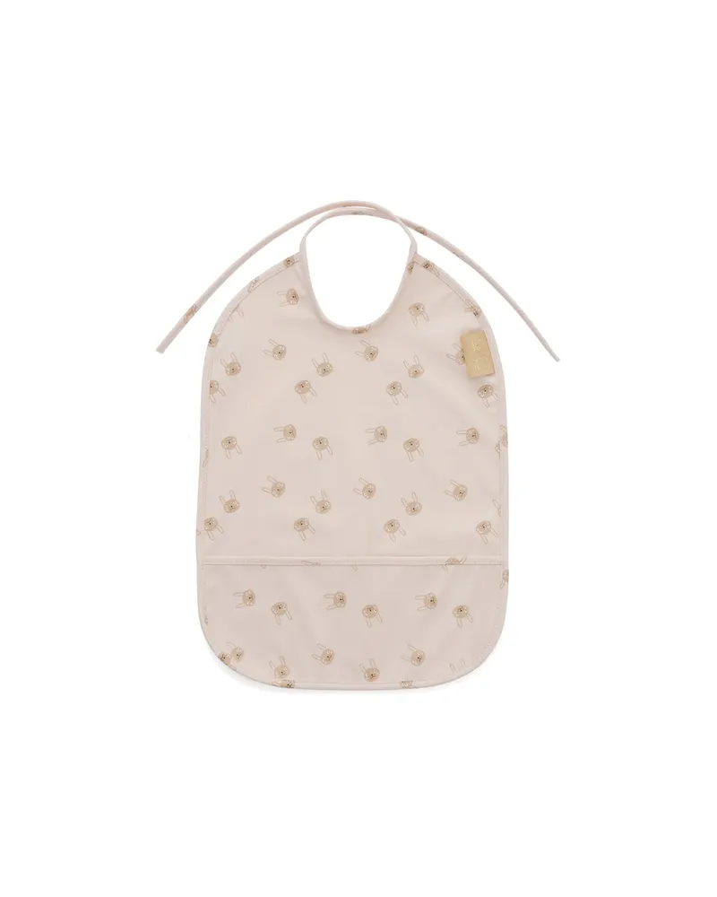 OYOY Mini Rabbit Lätzchen aus Polyester mit Auffangtasche, Rosa, H 37 × B 27 cm, Ansicht 1