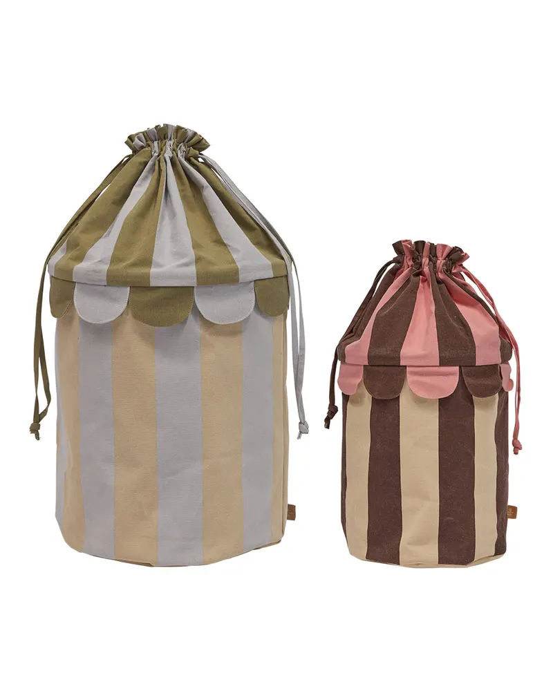 Saga Aufbewahrungskörbe aus Canvas, 2er-Set, OYOY Mini, Rosé / Violett, Set aus zwei Größen, Ansicht 1