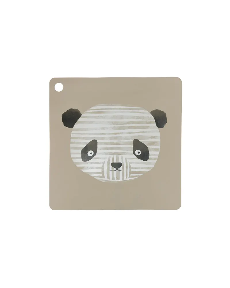 Silikon-Platzset Lun Lun mit verspielter Illustration, Tonfarben (Clay)