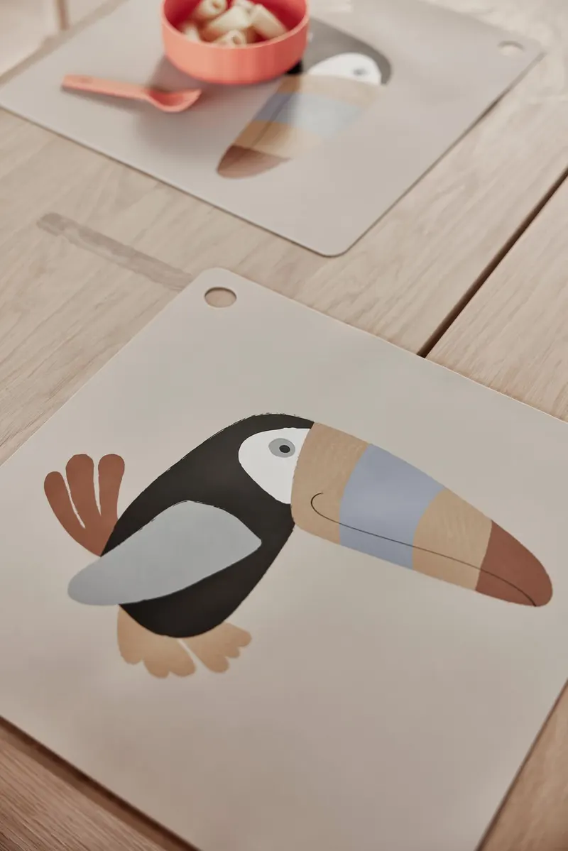 Silikon-Platzset mit Tukanmotiv von OYOY Mini, Ansicht 2