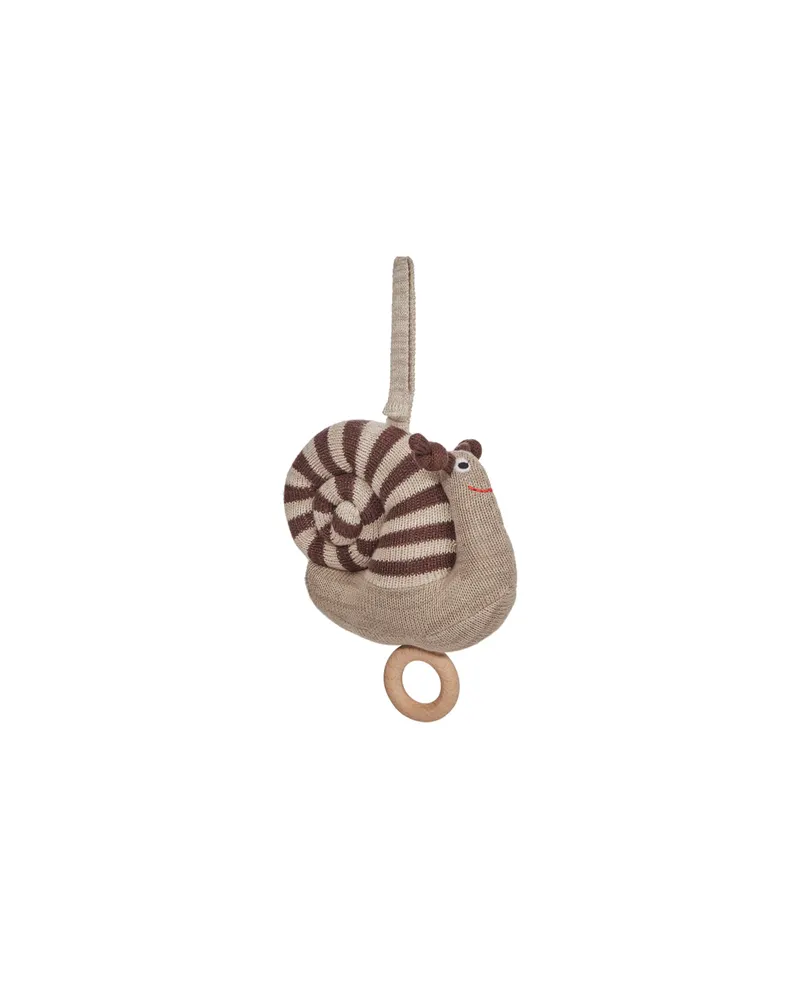 Spieluhr-Mobile Sally Snail aus Baumwolle, Braun