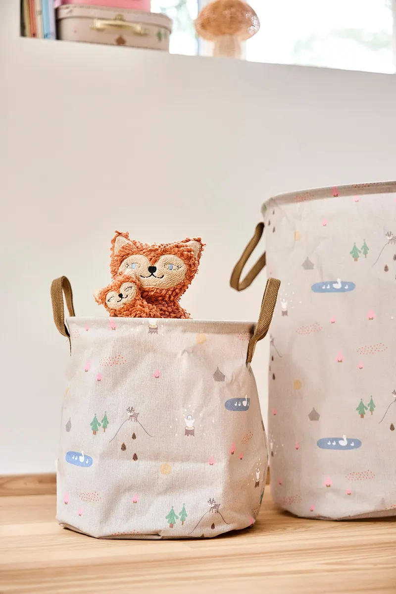 Wäschekorb Deer & Duck aus Textilmix, groß, OYOY Mini, Beige, Ansicht 4
