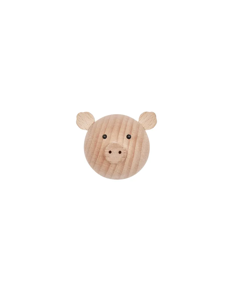 Wandhaken Mini Pig aus 100 % Buchenholz