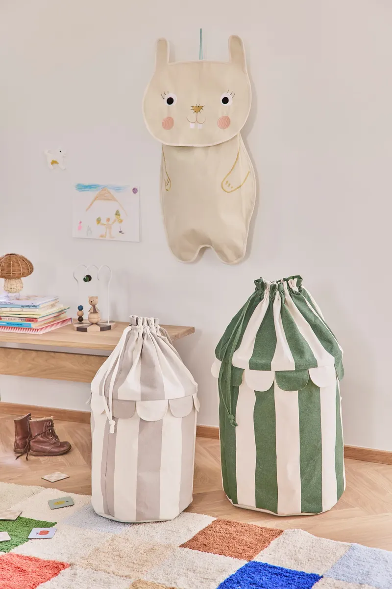OYOY Mini Wandorganizer Darling Rabbit mit Hasengesicht aus Textilmix, Clay (Ton), Ansicht 4