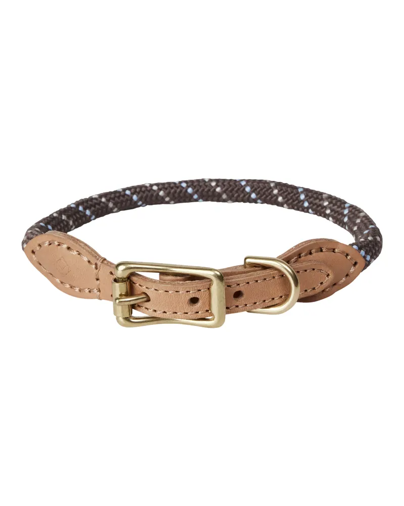Perry Hundehalsband aus Nylon mit Leder- und Messingdetails, OYOY Zoo, Chocolate, Small (verstellbarer Halsumfang 25–29 cm)