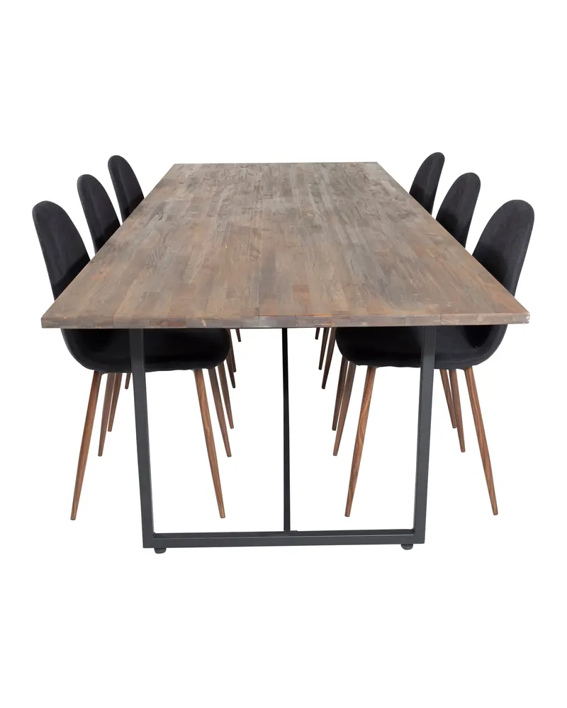Padang & Polar Esstisch mit 6 Stühlen, Teakplatte 250 cm