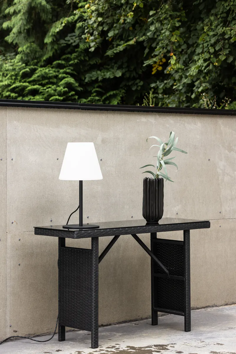 Padova schmaler Outdoor-Beistelltisch mit Glasplatte, im Wohnraum, Ansicht 1