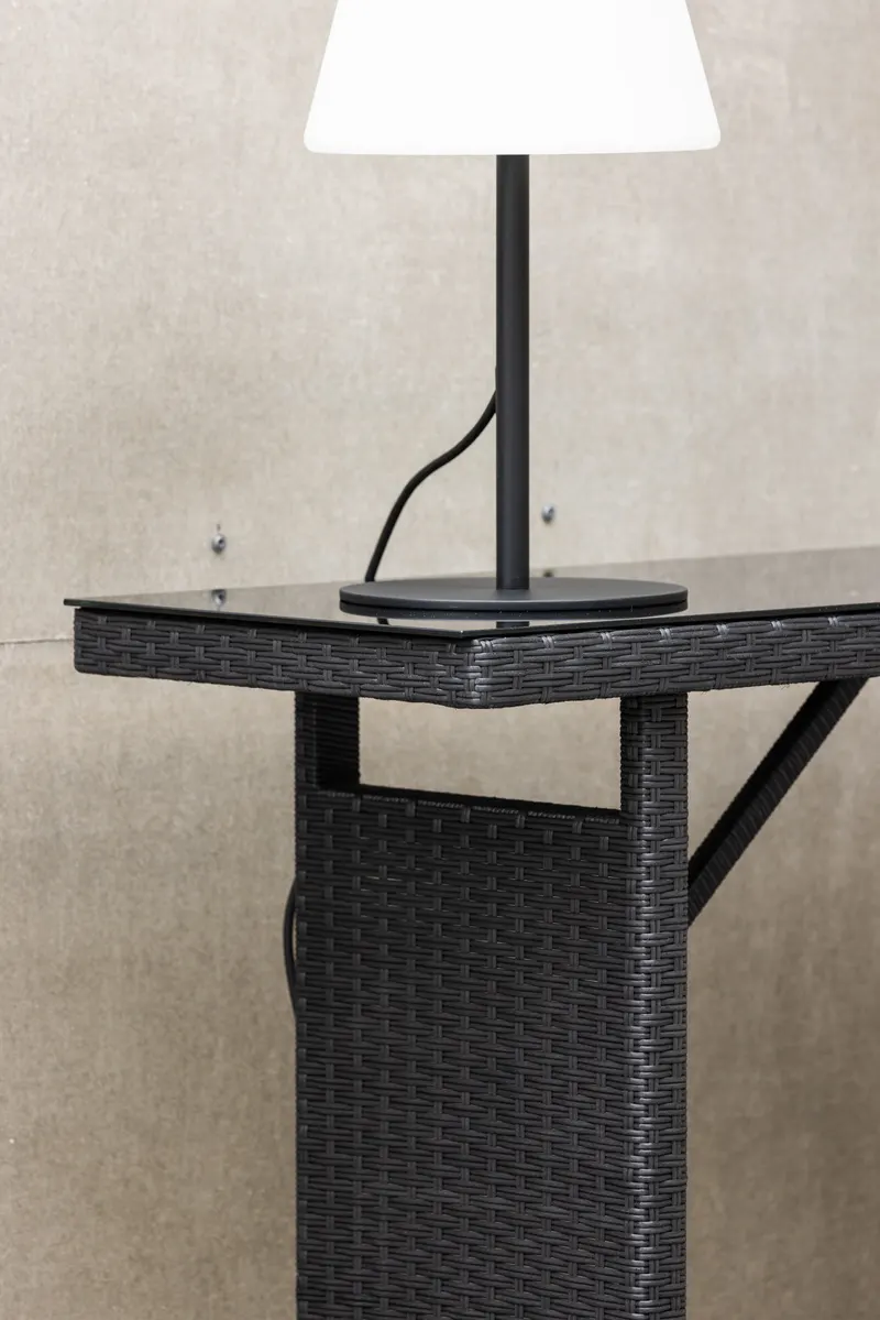 Padova schmaler Outdoor-Beistelltisch mit Glasplatte, im Wohnraum, Ansicht 2