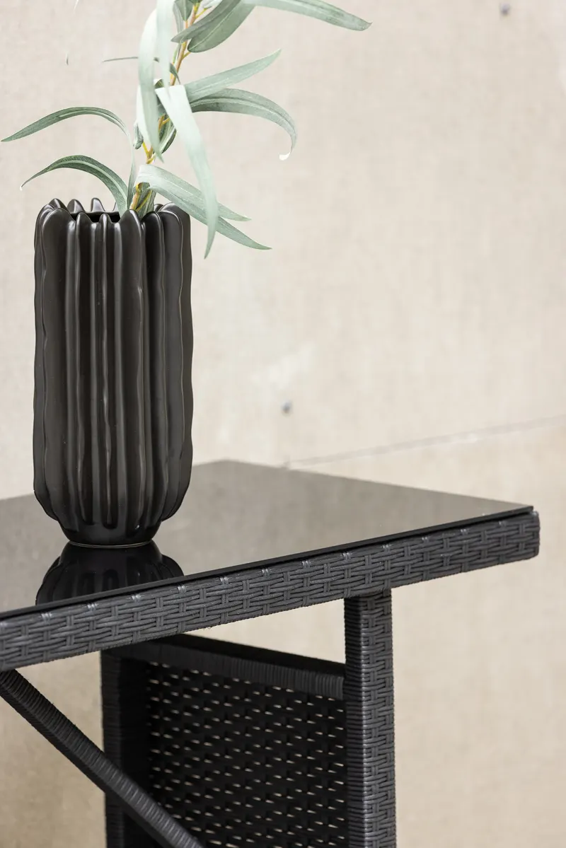 Padova schmaler Outdoor-Beistelltisch mit Glasplatte, im Wohnraum, Ansicht 3