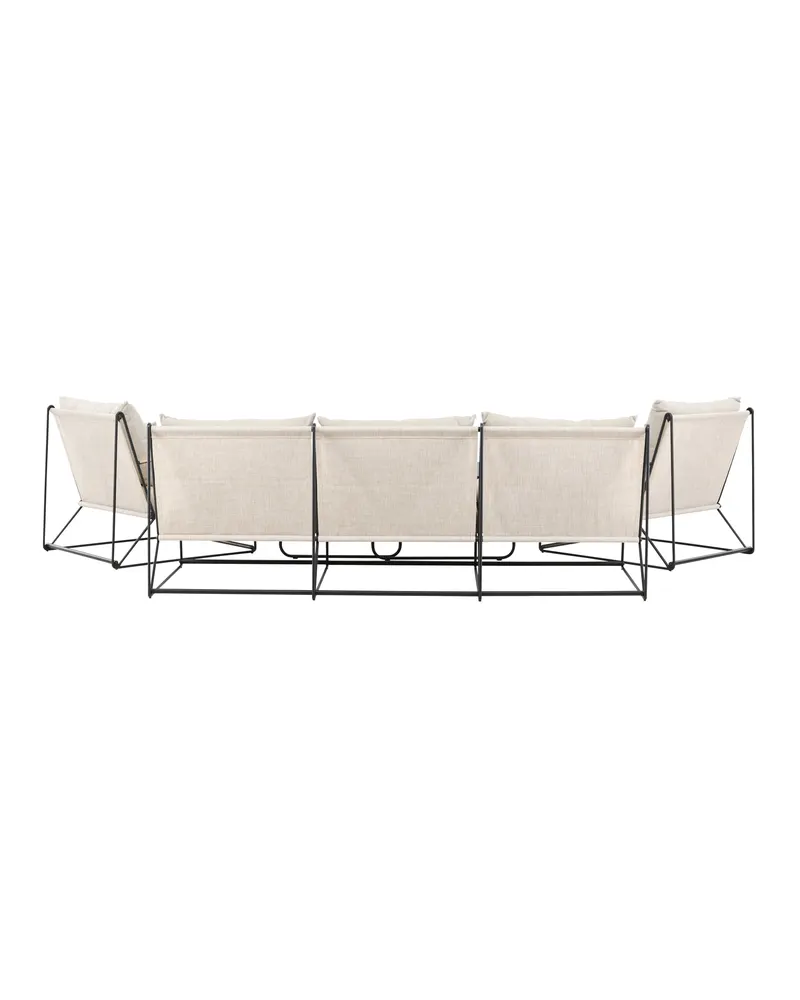 Palazzo Gartenlounge mit Sofa, zwei Sesseln und Tisch in Table:60 × 60 × 36Chair:84 × 70,7 × 74Sofa:84 × 209,5 × 74 cm, Schwarz, Polyester, Ansicht 4
