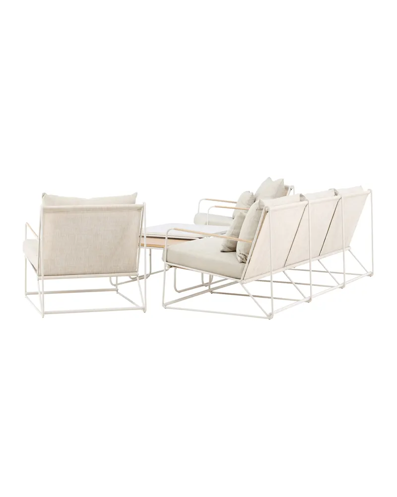 Palazzo Gartenlounge mit Sofa, zwei Sesseln und Tisch in Table:60 × 60 × 36Chair:84 × 70,7 × 74Sofa:84 × 209,5 × 74 cm, Beige, Polyester, Ansicht 8