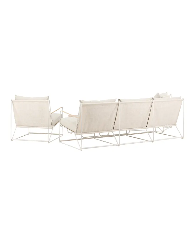 Palazzo Gartenlounge mit Sofa, zwei Sesseln und Tisch in Table:60 × 60 × 36Chair:84 × 70,7 × 74Sofa:84 × 209,5 × 74 cm, Beige, Polyester, Ansicht 9