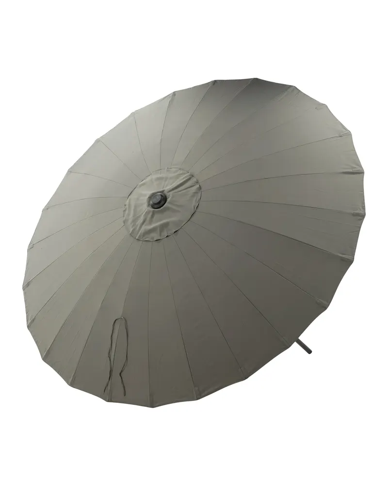 Palmetto runder Sonnenschirm Ø 270 cm in Grau, Gestell Schwarz, Ansicht 12