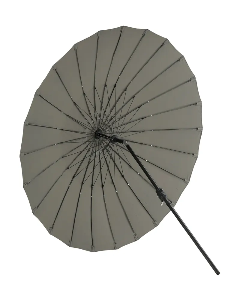 Palmetto runder Sonnenschirm Ø 270 cm in Grau, Gestell Schwarz, Ansicht 17