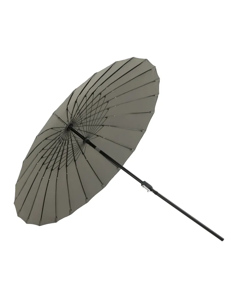 Palmetto runder Sonnenschirm Ø 270 cm in Grau, Gestell Schwarz, Ansicht 3
