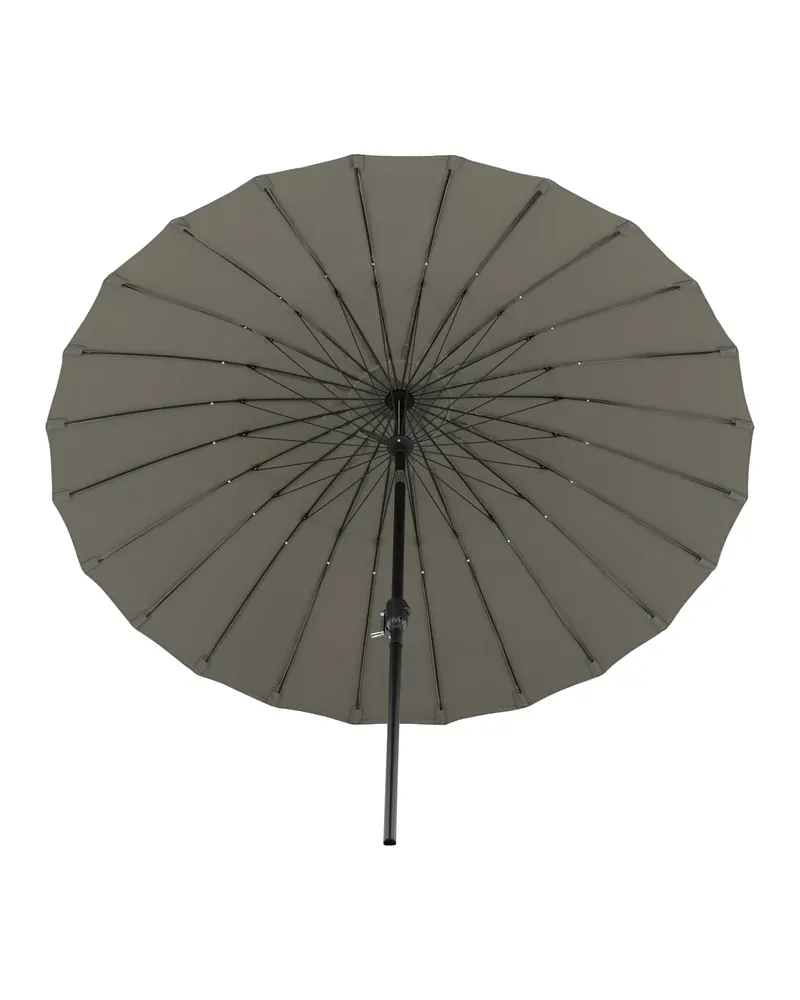 Palmetto runder Sonnenschirm Ø 270 cm in Grau, Gestell Schwarz, Ansicht 5