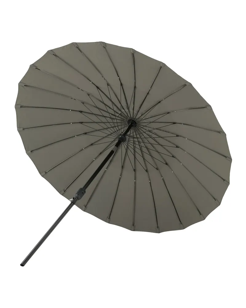 Palmetto runder Sonnenschirm Ø 270 cm in Grau, Gestell Schwarz, Ansicht 6