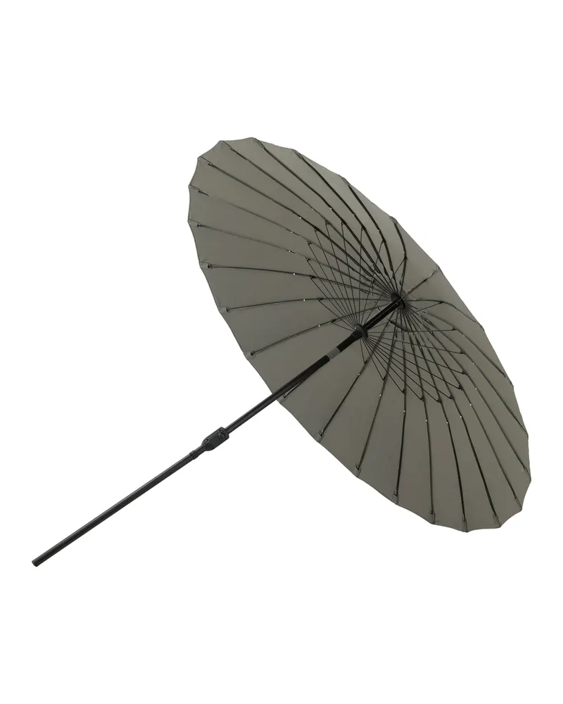 Palmetto runder Sonnenschirm Ø 270 cm in Grau, Gestell Schwarz, Ansicht 7