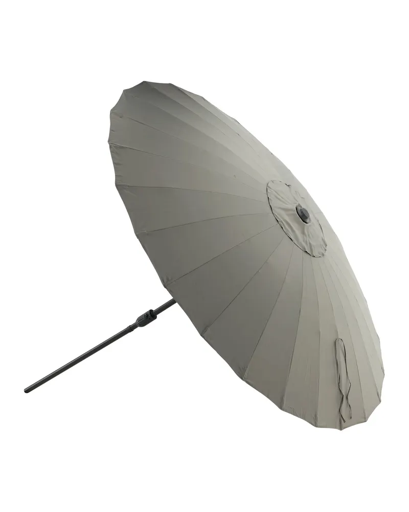 Palmetto runder Sonnenschirm Ø 270 cm in Grau, Gestell Schwarz, Ansicht 9