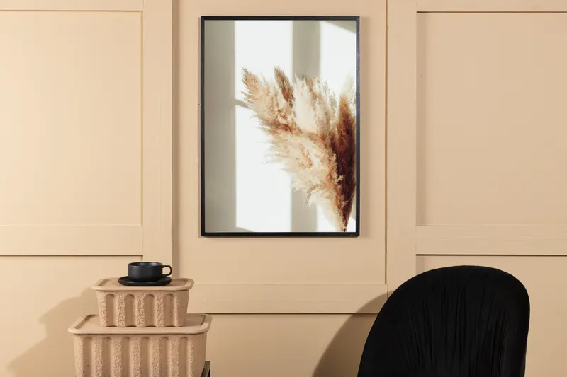 Pampas Poster mit Pampasgras im Sonnenlicht in 70 × 50 cm, im Wohnraum, Ansicht 2