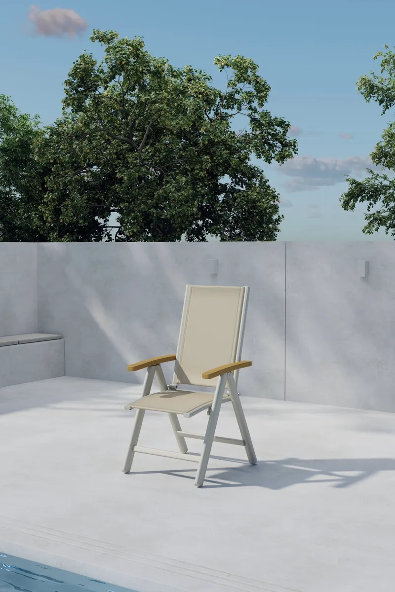 Panama klappbare Gartenstühle im 2er-Set in Beige, im Wohnraum