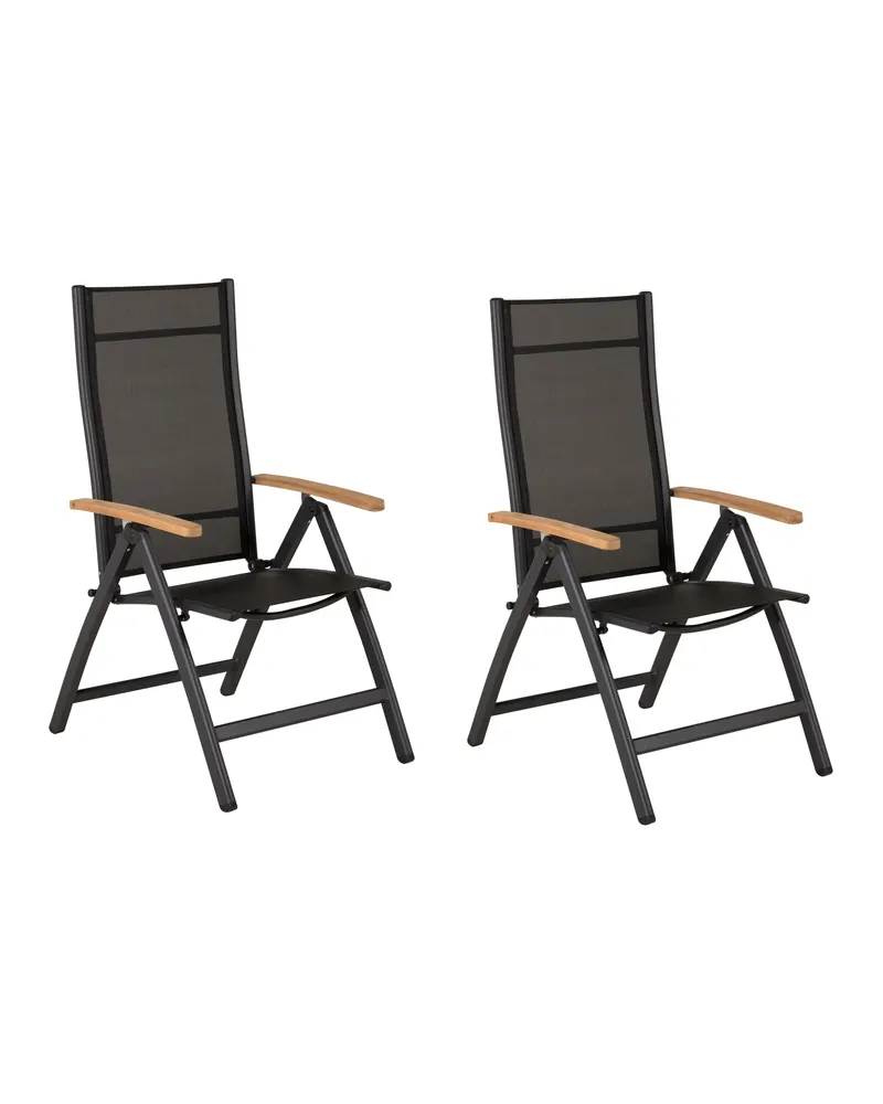 Panama klappbare Gartenstühle im 2er-Set in Schwarz, Ansicht 1