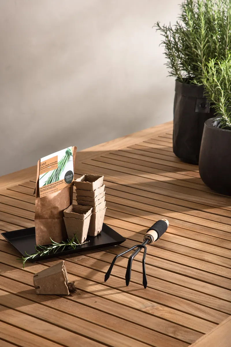 Panama ausziehbarer Gartentisch mit Teakplatte in 224 × 100 cm, Natur, Gestell Schwarz, im Wohnraum, Ansicht 4