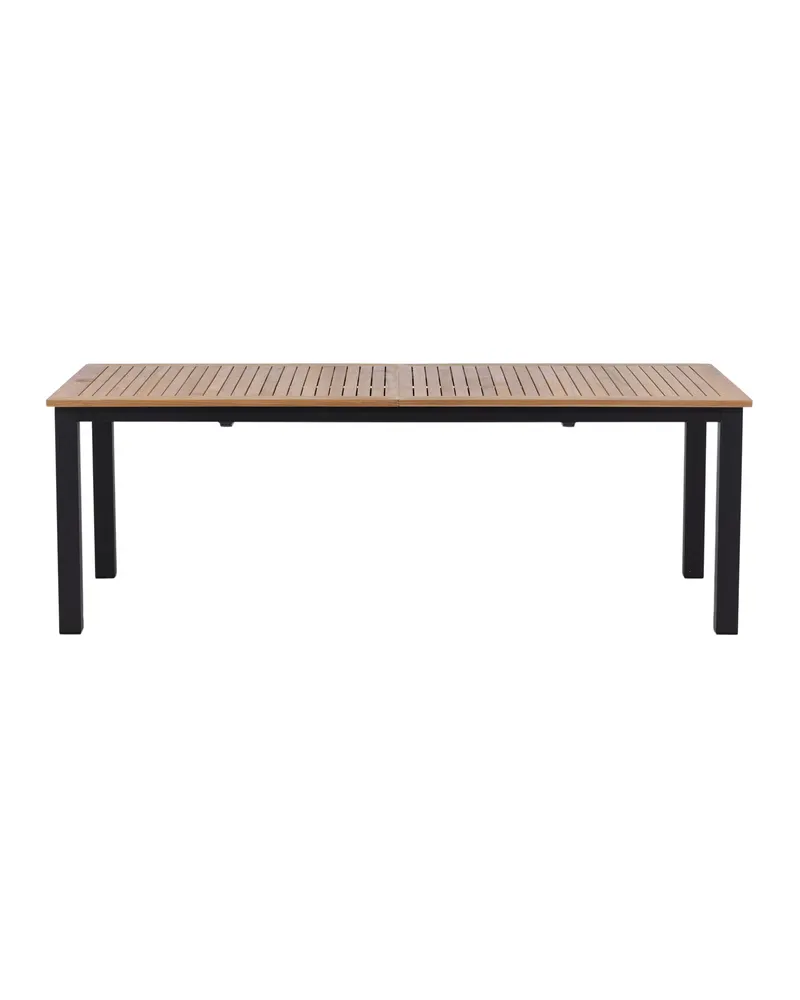 Panama ausziehbarer Gartentisch mit Teakplatte in 224 × 100 cm, Natur, Gestell Schwarz, Ansicht 11