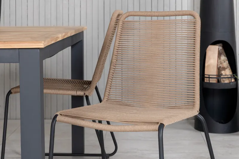 Panama & Lindos Gartenmöbel-Set mit Teaktisch und 4 Seilstühlen, im Wohnraum, Ansicht 5
