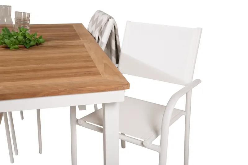 Panama & Santorini Gartenmöbel-Set mit Teaktisch und 4 Armlehnstühlen, Ansicht 6