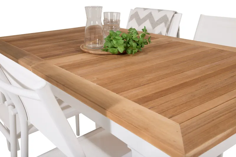 Panama & Santorini Gartenmöbel-Set mit Teaktisch und 4 Armlehnstühlen, Ansicht 5