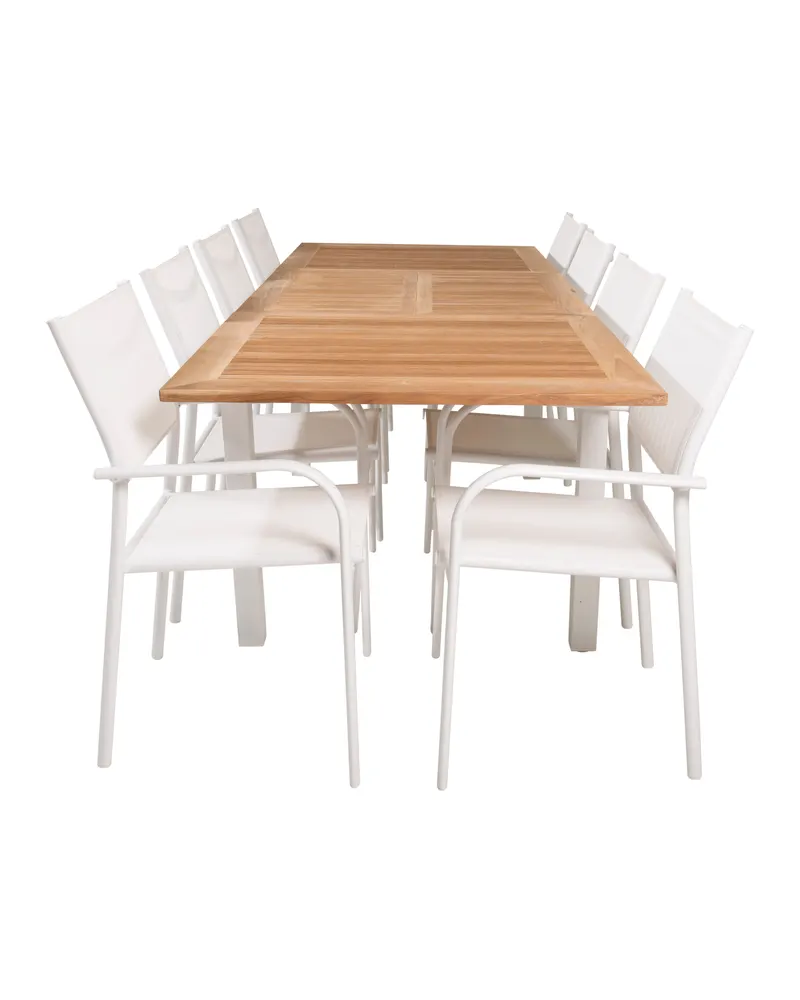 Panama & Santorini Gartenmöbel-Set mit 6 Stühlen und Teakplatte