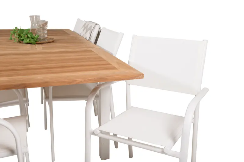 Panama & Santorini Gartenmöbel-Set mit Teaktisch und 6 Armlehnstühlen, Ansicht 6