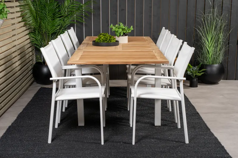 Panama & Santorini Gartenmöbel-Set mit Teaktisch und 6 Armlehnstühlen, im Wohnraum, Ansicht 1