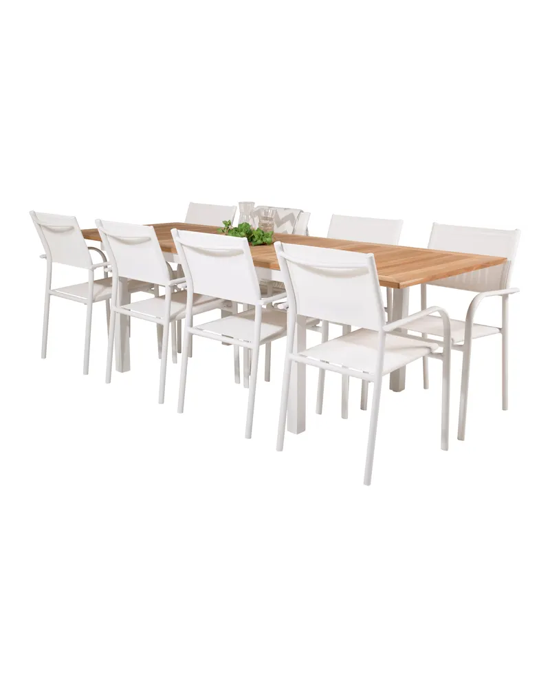 Panama & Santorini Gartenmöbel-Set mit Teaktisch und 6 Armlehnstühlen, Ansicht 4