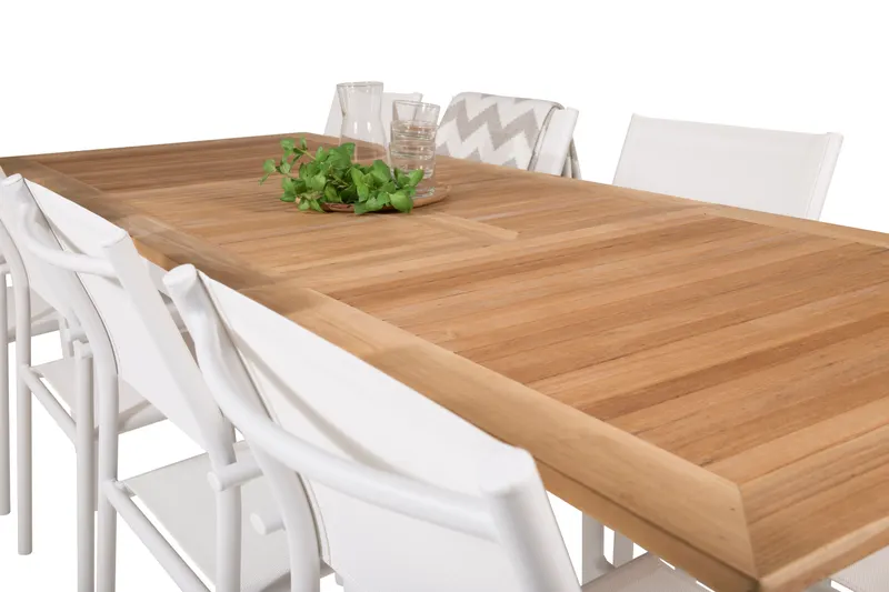 Panama & Santorini Gartenmöbel-Set mit Teaktisch und 6 Armlehnstühlen, Ansicht 5