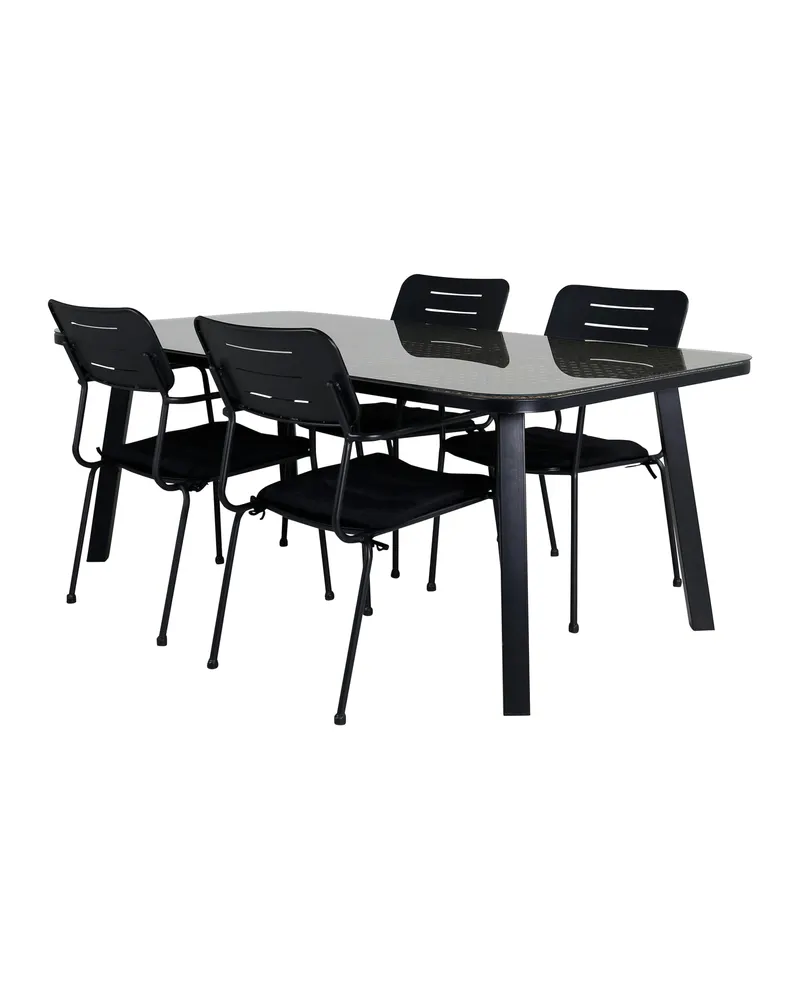 Paola & Nicke Gartenmöbel-Set mit Tisch 200 × 100 cm und 4 Armlehnstühlen, Ansicht 2