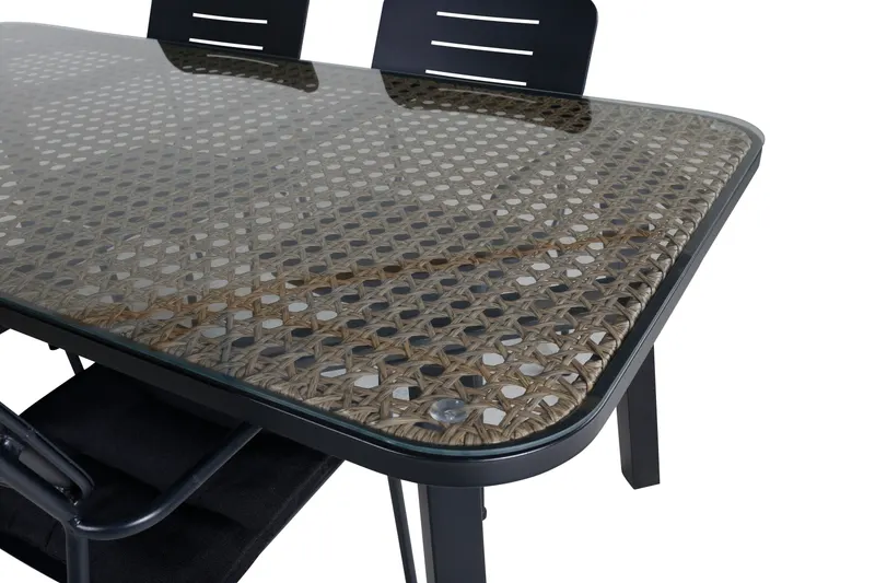 Paola & Nicke Gartenmöbel-Set mit Tisch 200 × 100 cm und 4 Armlehnstühlen, Ansicht 4