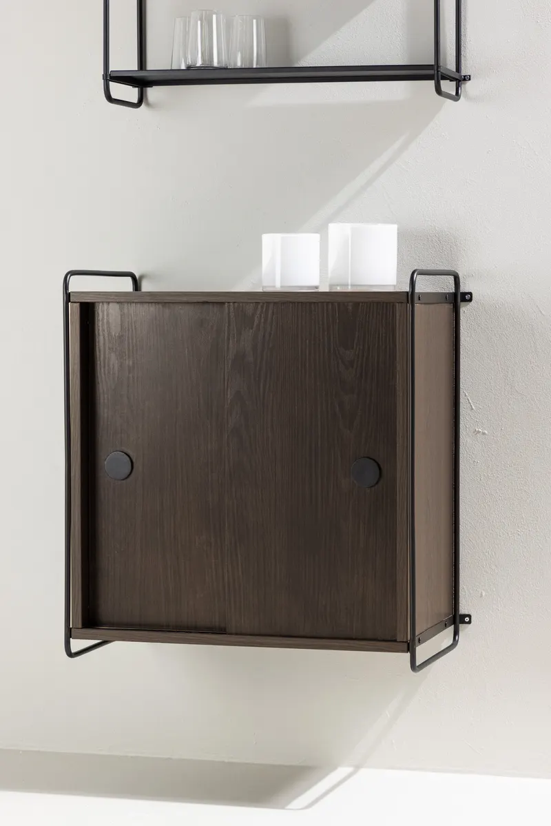 Paris Sideboard zum Aufhängen mit Rahmen in 35 × 68 × 60 cm, Mokka, im Wohnraum, Ansicht 5
