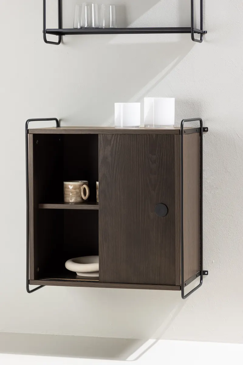 Paris Sideboard zum Aufhängen mit Rahmen in 35 × 68 × 60 cm, Mokka, im Wohnraum, Ansicht 1