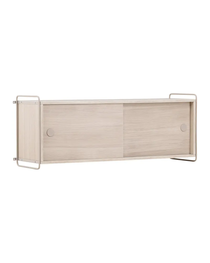 Paris Sideboard zum Aufhängen mit Rahmen in 35 × 48 × 122 cm, Whitewash, Ansicht 2