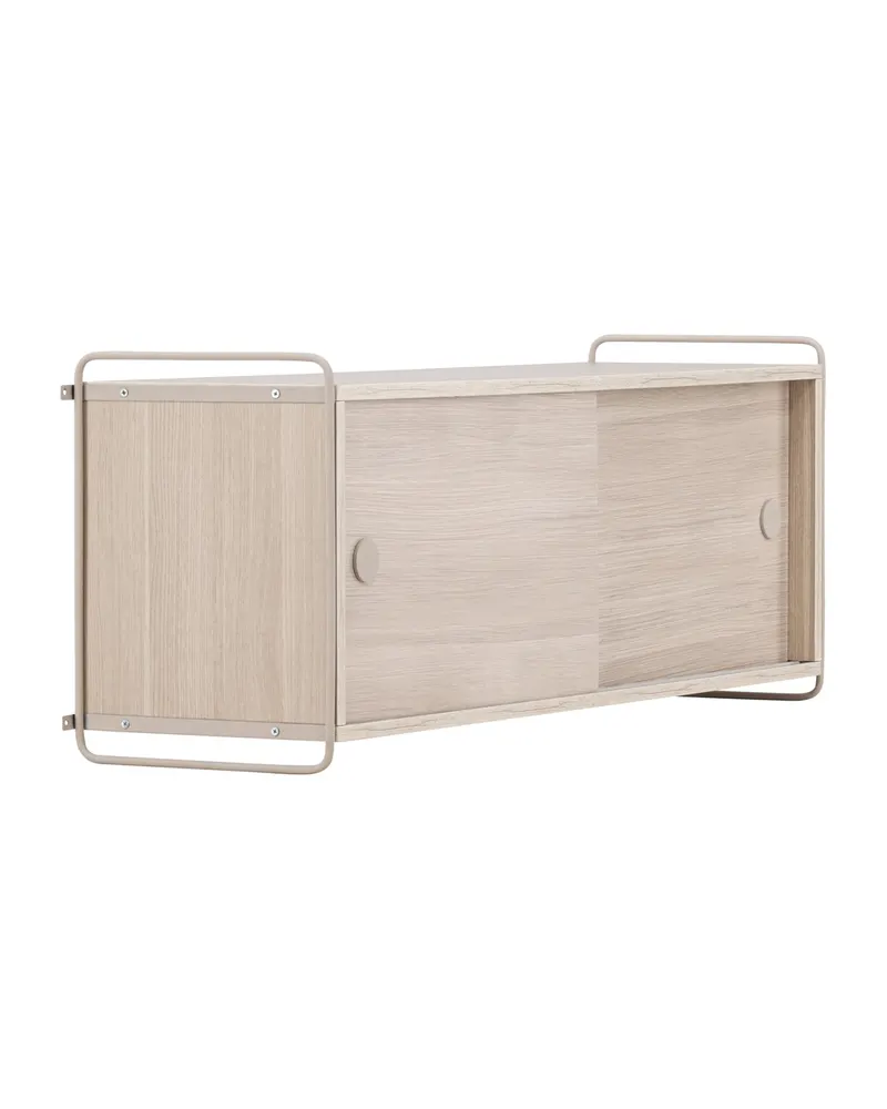 Paris Sideboard zum Aufhängen mit Rahmen in 35 × 48 × 122 cm, Whitewash, Ansicht 3